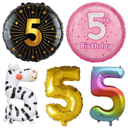 5 Jaar Folie Ballonnen - Partywinkel