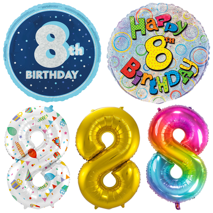 8 Jaar Folie Ballonnen - Partywinkel