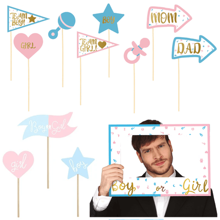 Gender Reveal Photo Booth Props - Partywinkel