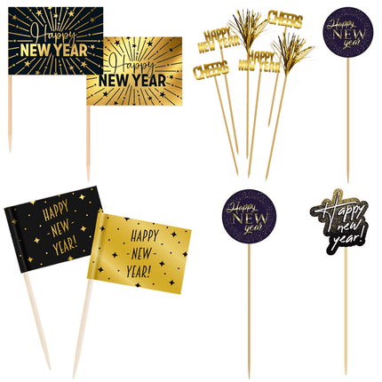 Oud en Nieuw Cocktailprikkers - Partywinkel