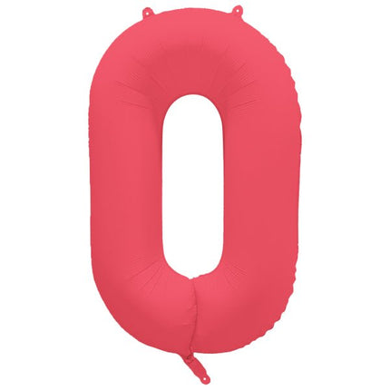 0 Jaar Cijfer Ballon Rood Neon Leeg 86cm van Riethmueller koop je bij Partywinkel