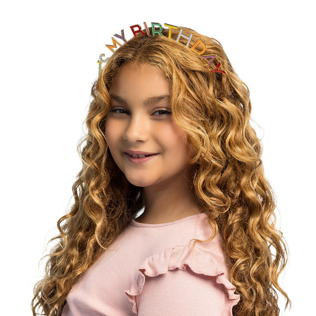 Metallinen diademi 'On syntymäpäiväni'