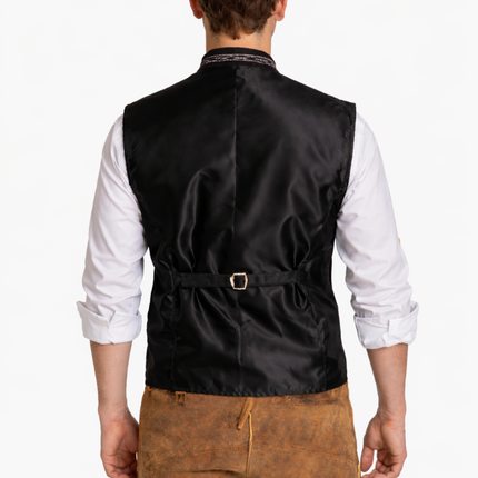 Oktoberfest Vest Zwart Trachten