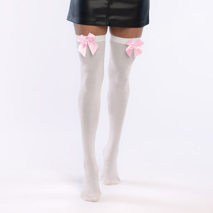 Sukkapari Bow valkoinen/vaaleanpunainen