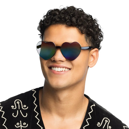 Party brile Festival sydämet peili musta