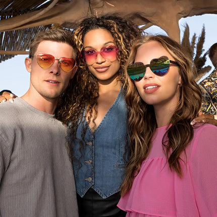 Party brile Festival sydämet peili musta