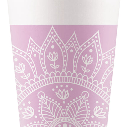Vaaleanpunaiset kupit Mandala 200 ml