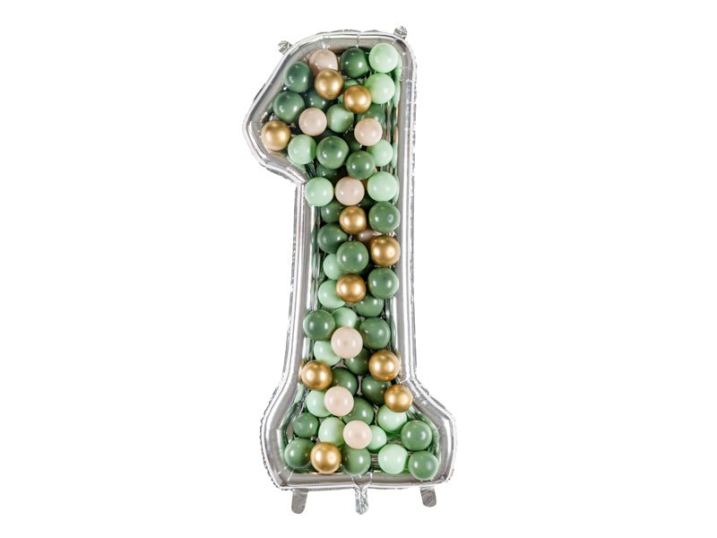 1 Jaar Ballon Frame Zilver 1,26m van Partydeco koop je bij Partywinkel