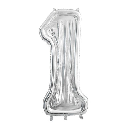 1 Jaar Ballon Frame Zilver 1,26m van Partydeco koop je bij Partywinkel