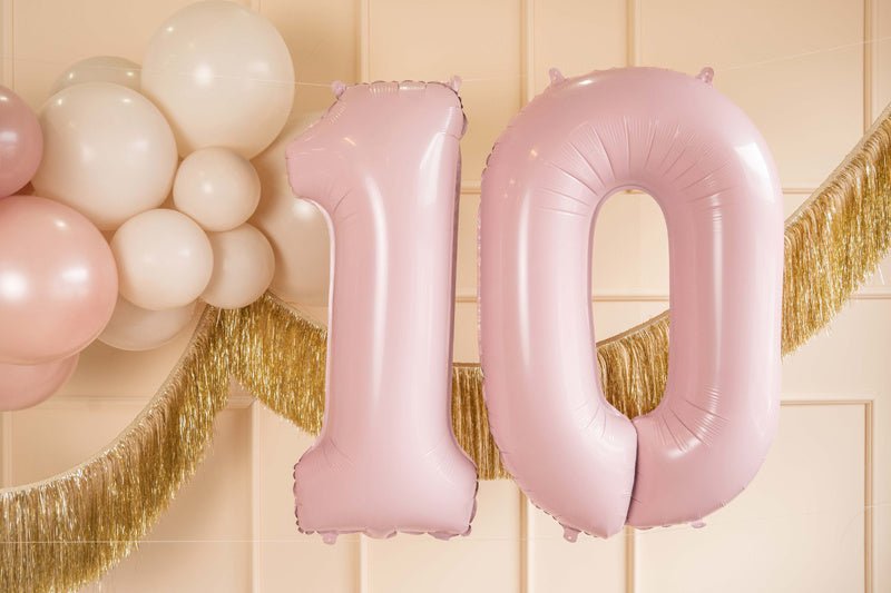 1 Jaar Cijfer Ballon Lichtroze Leeg 72cm van Partydeco koop je bij Partywinkel