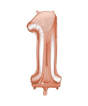 1 Jaar Cijfer Ballon Rose Goud Leeg 86cm van Unique koop je bij Partywinkel
