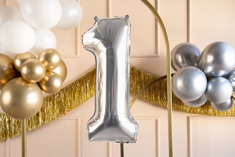 1 Jaar Cijfer Ballon Zilver Leeg 72cm van Partydeco koop je bij Partywinkel
