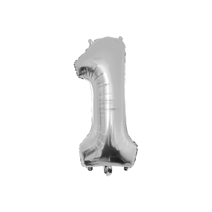 1 Jaar Cijfer Ballon Zilver Leeg 86cm van Paper Dreams koop je bij Partywinkel