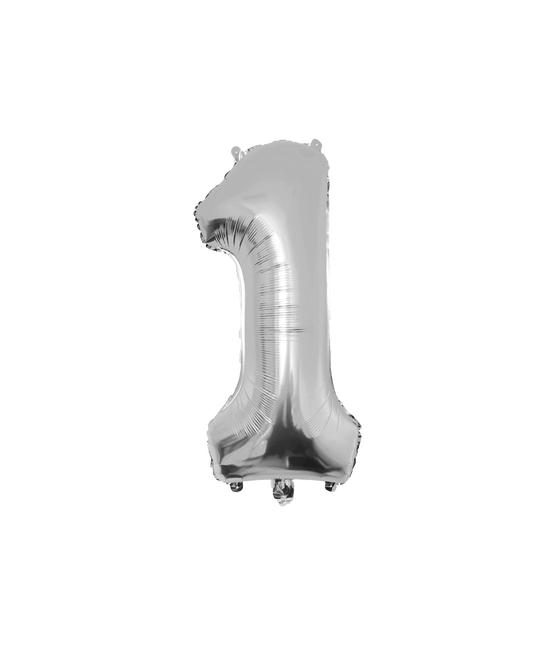 1 Jaar Cijfer Ballon Zilver Leeg 86cm van Paper Dreams koop je bij Partywinkel