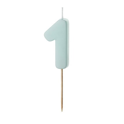 1 Jaar Kaars Lichtblauw 5,5cm van Partydeco koop je bij Partywinkel