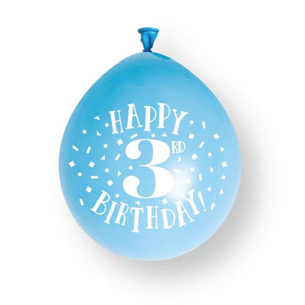 10 stuks Happy 3rd Birthday 23cm latex ballonnen van Unique koop je bij Partywinkel