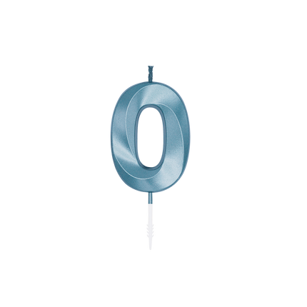 0-vuotissyntymäpäiväkynttilä, sininen metallinhohtoinen, 6 cm