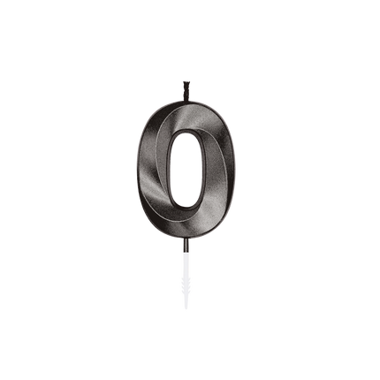 0-vuotissyntymäpäiväkynttilä, musta metallinhohtoinen, 6 cm