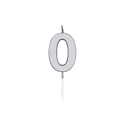0 Kynttilä, hopeametallinen, 4,5 cm