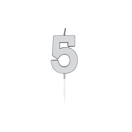 5 kynttilä, hopeametallinen, 4,5 cm