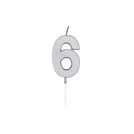 6 kynttilä, hopeametallinen, 4,5 cm