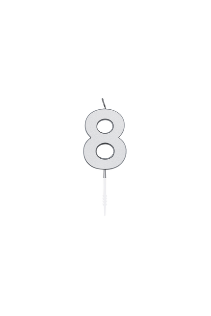 8 kynttilä, hopeametallinen, 4,5 cm