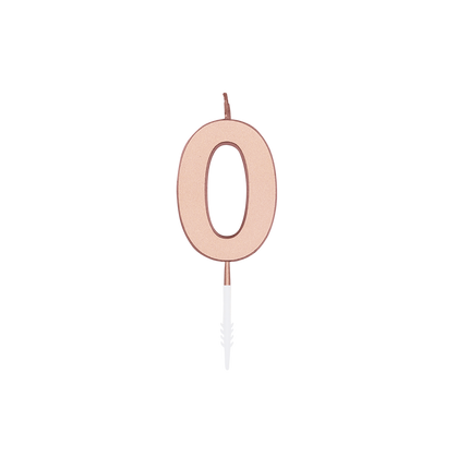 0-vuotissyntymäpäiväkynttilä, ruusukulta, metallinen, 4,5 cm