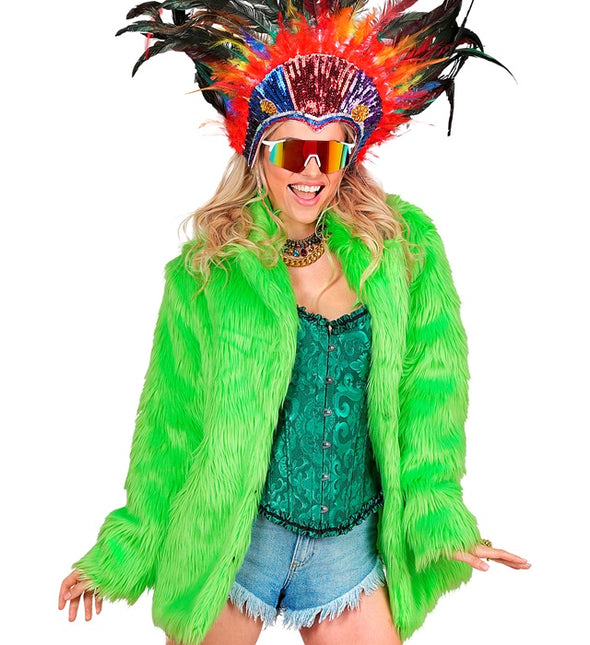 Turkistakki Plush Neon vihreä