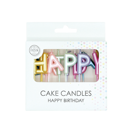 Värilliset kynttilät ”Happy Birthday Pastel”