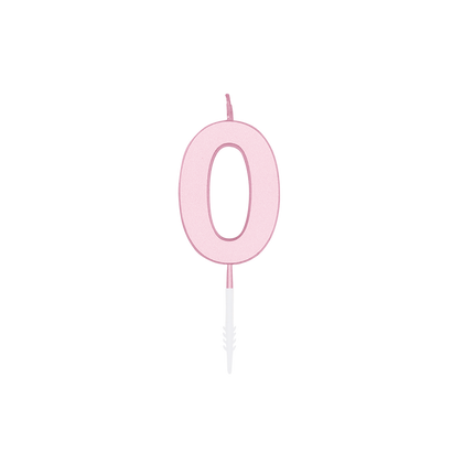 0-vuotissyntymäpäiväkynttilä, vaaleanpunainen pastelli, 4,5 cm