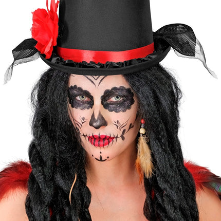 SILINTERIHATTU MUSTA TYLLI JA PUNAINEN RUUSU