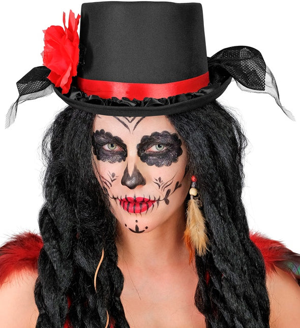 SILINTERIHATTU MUSTA TYLLI JA PUNAINEN RUUSU