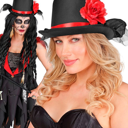 SILINTERIHATTU MUSTA TYLLI JA PUNAINEN RUUSU