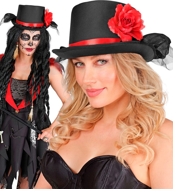 SILINTERIHATTU MUSTA TYLLI JA PUNAINEN RUUSU