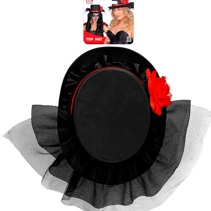 SILINTERIHATTU MUSTA TYLLI JA PUNAINEN RUUSU