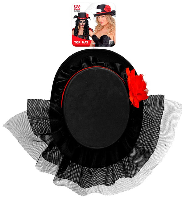 SILINTERIHATTU MUSTA TYLLI JA PUNAINEN RUUSU