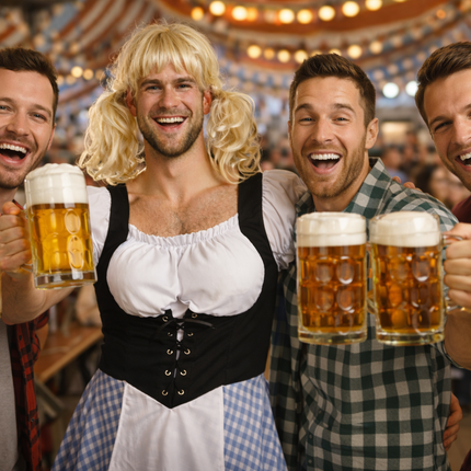 Sininen dirndl-mekko Oktoberfestille miehille