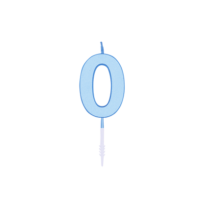0-vuotissyntymäpäiväkynttilä, sininen pastelli, 4,5 cm