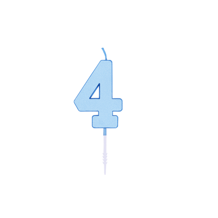 4-vuotissyntymäpäiväkynttilä, sininen pastelli, 4,5 cm