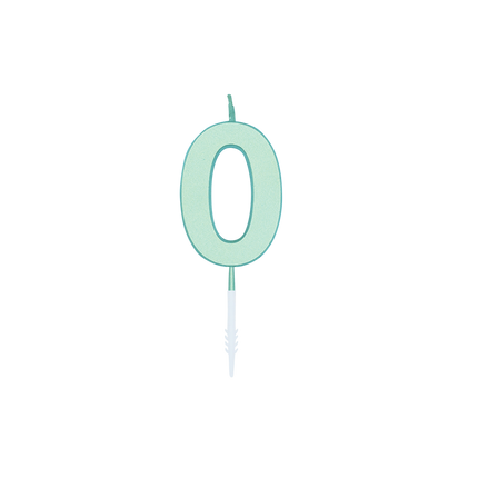 0-vuotissyntymäpäiväkynttilä, mintunvihreä, pastelli, 4,5 cm