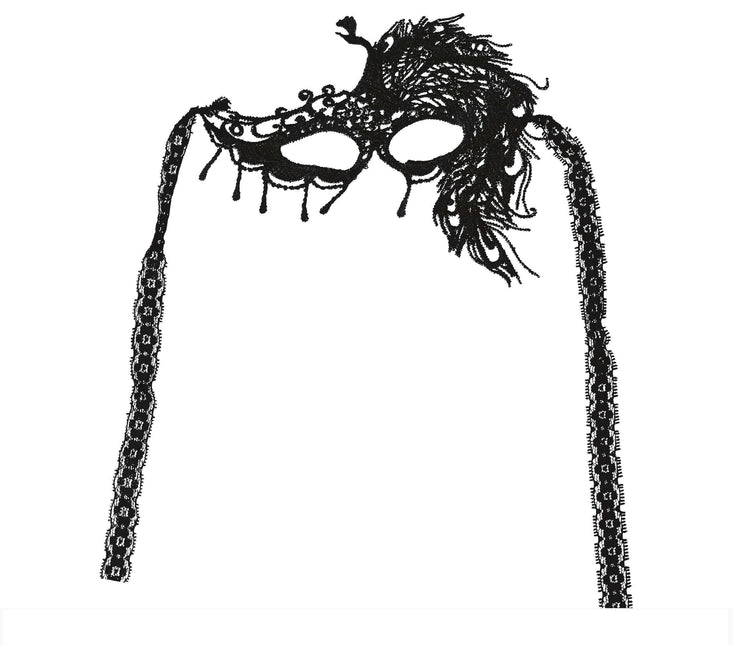 Musta silmänympärysnaamio Lace Half