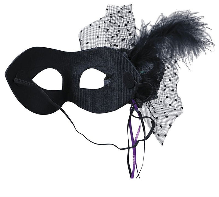 Musta silmien naamio kukka paljetteja