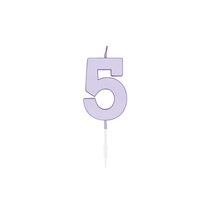 5 kynttilää, lila pastelli, 4,5 cm