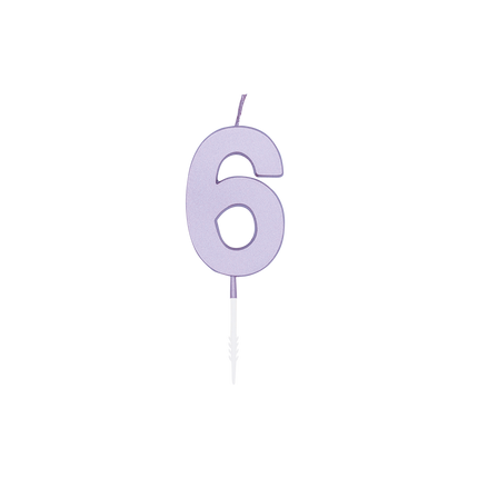 6 kynttilää, lila pastelli, 4,5 cm