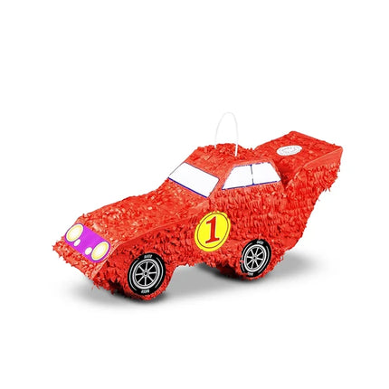 Punainen piñata-kilpa-auto