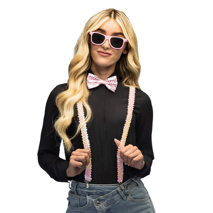 Sarja paljetteja vaaleanpunainen