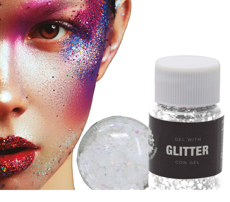Valkoinen glittergeeli 20g