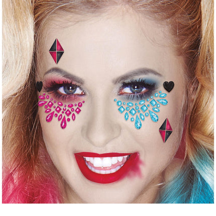 Vaaleanpunainen Sininen Face Tarrat Korut