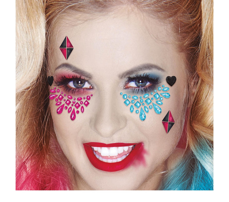 Vaaleanpunainen Sininen Face Tarrat Korut