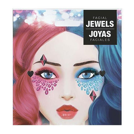 Vaaleanpunainen Sininen Face Tarrat Korut